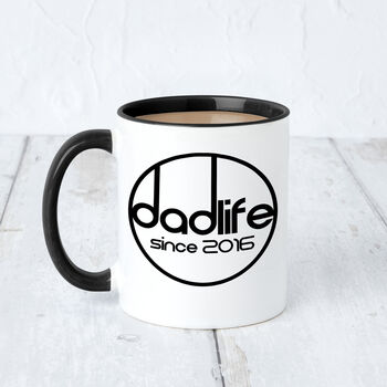 Personalised Year 'Dadlife Since' Britpop Inspired Mug, 2 of 6