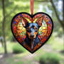 Miniature Pinscher Stained Glass Effect Heart Suncatcher, thumbnail 4 of 5