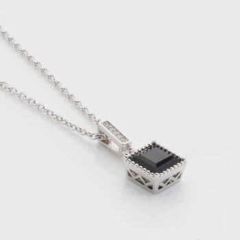 Sapphire 925 Sterling Silver Square Necklace, 2 of 4