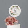 Personalised Wedding Cake Topper With Pink Flowers, thumbnail 1 of 6