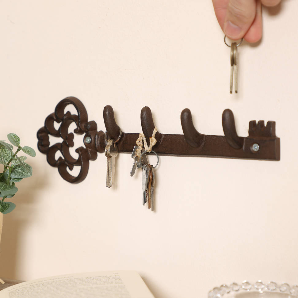 oakleigh vintage key shaped iron wall hook by dibor