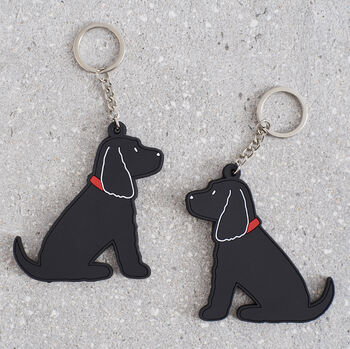 Black Cocker Spaniel Key Ring Personalisation Available, 4 of 4