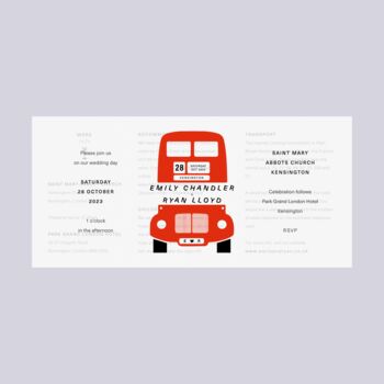 London Bus Wedding Invitation, 6 of 6