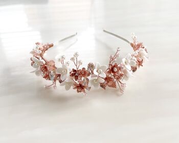 Blush Pink Bridal Flower Crown, 2 of 4