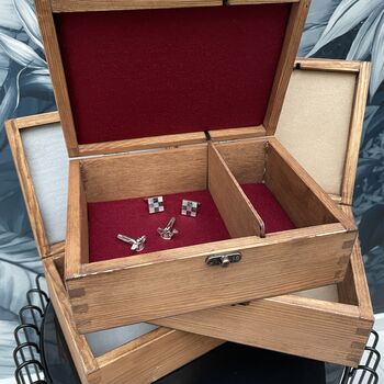 Personalised Cufflink And Watch Wooden Box, 8 of 8