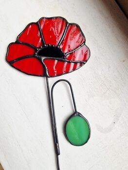 Red Poppy Glass Flower Bouquet, 2 of 6
