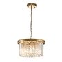 Five Light Gold Modern Drum Pendant Crystal Chandelier, thumbnail 3 of 4