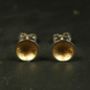 Small Silver And Gold Leaf Stud Earrings, thumbnail 3 of 7