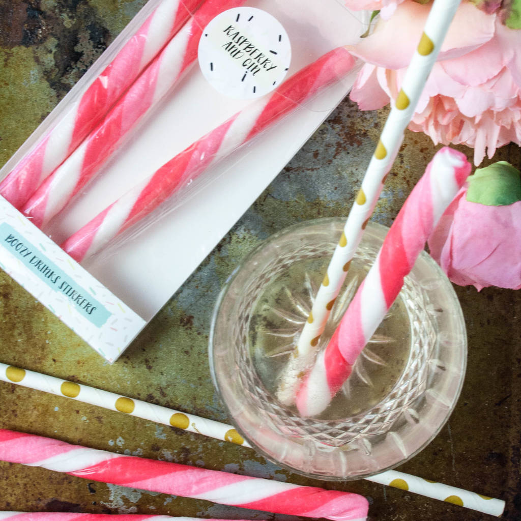 alcoholic raspberry gin edible drink stirrers by holly's lollies