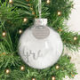 Personalised Feathers Appear Glass Memorial Bauble, thumbnail 1 of 5