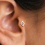 Amethyst February Birthstone Cartilage Stud Earrings, thumbnail 1 of 5