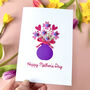 Vase Of Pom Pom Flowers Mother's Day Card, thumbnail 1 of 6