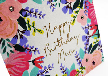 'Happy Birthday Mum' Floral Mini Card, 2 of 2