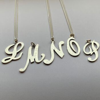 Sterling Silver Initial Necklace In A Romantic Script, 6 of 8