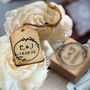 Personalised Wedding Wreath Initials Rubber Stamp, thumbnail 3 of 5