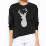 Glitter Reindeer Christmas Sweatshirt, thumbnail 1 of 3