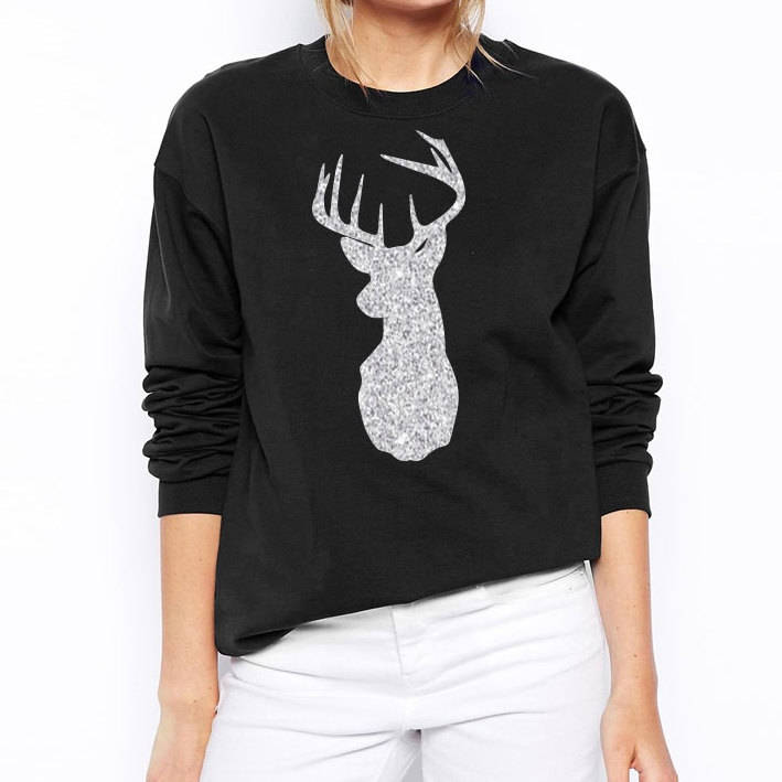 Glitter Reindeer Christmas Sweatshirt, 1 of 3