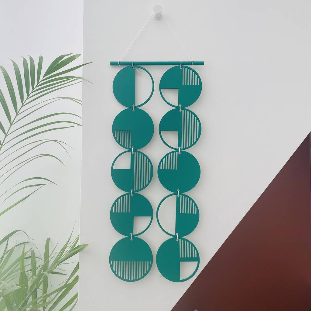 Green Cut Out Plywood Geometric Wall Art, 1 of 5