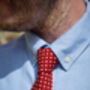 Mens Burgundy And Ivory Polkadot Slim Style Tie, thumbnail 5 of 10