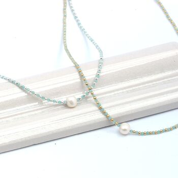 Adjustable Mini Gem Beaded Necklace On Silver Or Gold Vermeil, 5 of 12