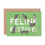 'Feline Festive' Illustrated Christmas Card, thumbnail 2 of 2