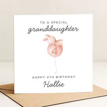 Personalised Granddaughter 4th Birthday Card, 2 of 7