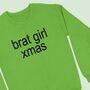 Brat Girl Xmas Christmas Sweatshirt, thumbnail 2 of 2