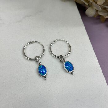 925 Sterling Silver Dreamy Sleepers Blue Opal, 2 of 12