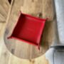 Personalised Red Square Leather Desk Accessories Tray, thumbnail 4 of 8