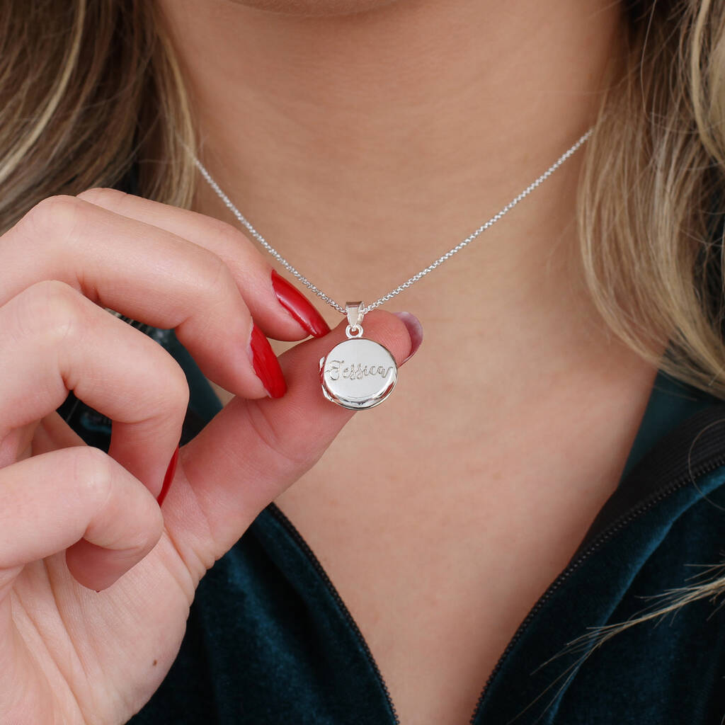 Personalised Sterling Silver Name Engraved Locket By Hurleyburley 