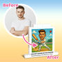 Personalised Cricket Caricature Lego Style Photo Block, thumbnail 3 of 4