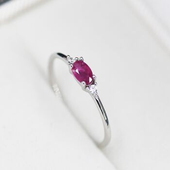 Natural Ruby Ring In Sterling Silver, 4 of 11