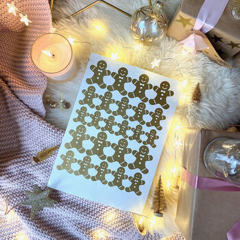 Gingerbread Man Christmas Gift Stickers, 9 of 9
