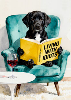 Your Own Dog Reading Book Wall Art Print, Customise Colours And Book Title, 11 of 12