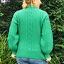 Bergen Cable Knit Jumper Green, thumbnail 4 of 6