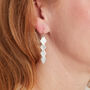 Brushed Silver Diamond Shaped Drop Earrings, thumbnail 5 of 8