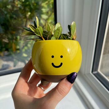 Ceramic Happy Face Planter, 2 of 3