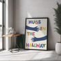 Hugs In The Hallway Print | Black Or Multicolour, thumbnail 1 of 3