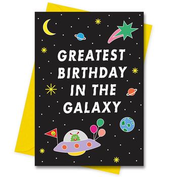 Cute Space Birthday Card Greatest Birthday In Galaxy, 2 of 3