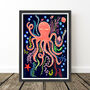 Colourful Octopus Nursery Wall Art, thumbnail 8 of 9
