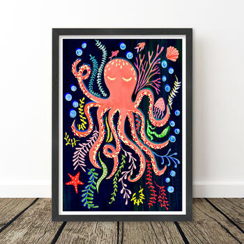 Colourful Octopus Nursery Wall Art, 8 of 9