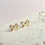 Mini Bow Micro Stud Earrings, thumbnail 3 of 4