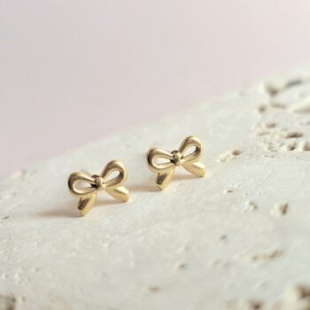 Mini Bow Micro Stud Earrings, 3 of 4