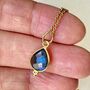 Labradorite Teardrop Gemstone Pendant Necklace, thumbnail 4 of 4