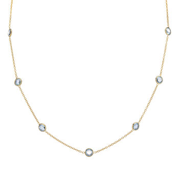 Antibes Blue Topaz And Gold Plated Necklace, 4 of 5