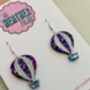 Hot Air Balloon Glitter Earrings / Adventure Awaits Gift For Travellers / New Beginnings Gift / Gift For Graduation Or New Job, thumbnail 3 of 4