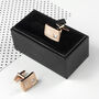 Personalised Rose Gold Plated Cufflinks With Crystal, thumbnail 7 of 7