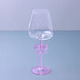 G Decor Blush Bow Handmade Set Of Four Pink Wine Glasses – Delicate Bow Design Stemware, thumbnail 3 of 3
