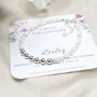 Personalised Sterling Silver 60th Birthday Bracelet, Mother Of Pearl Gemstone, thumbnail 3 of 4