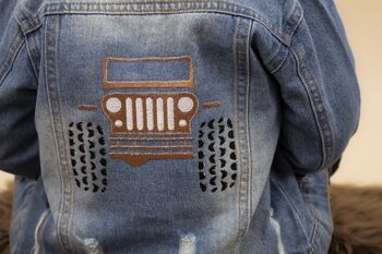 Personalised Embroidered Children's Monster Truck Denim Jacket, 3 of 7